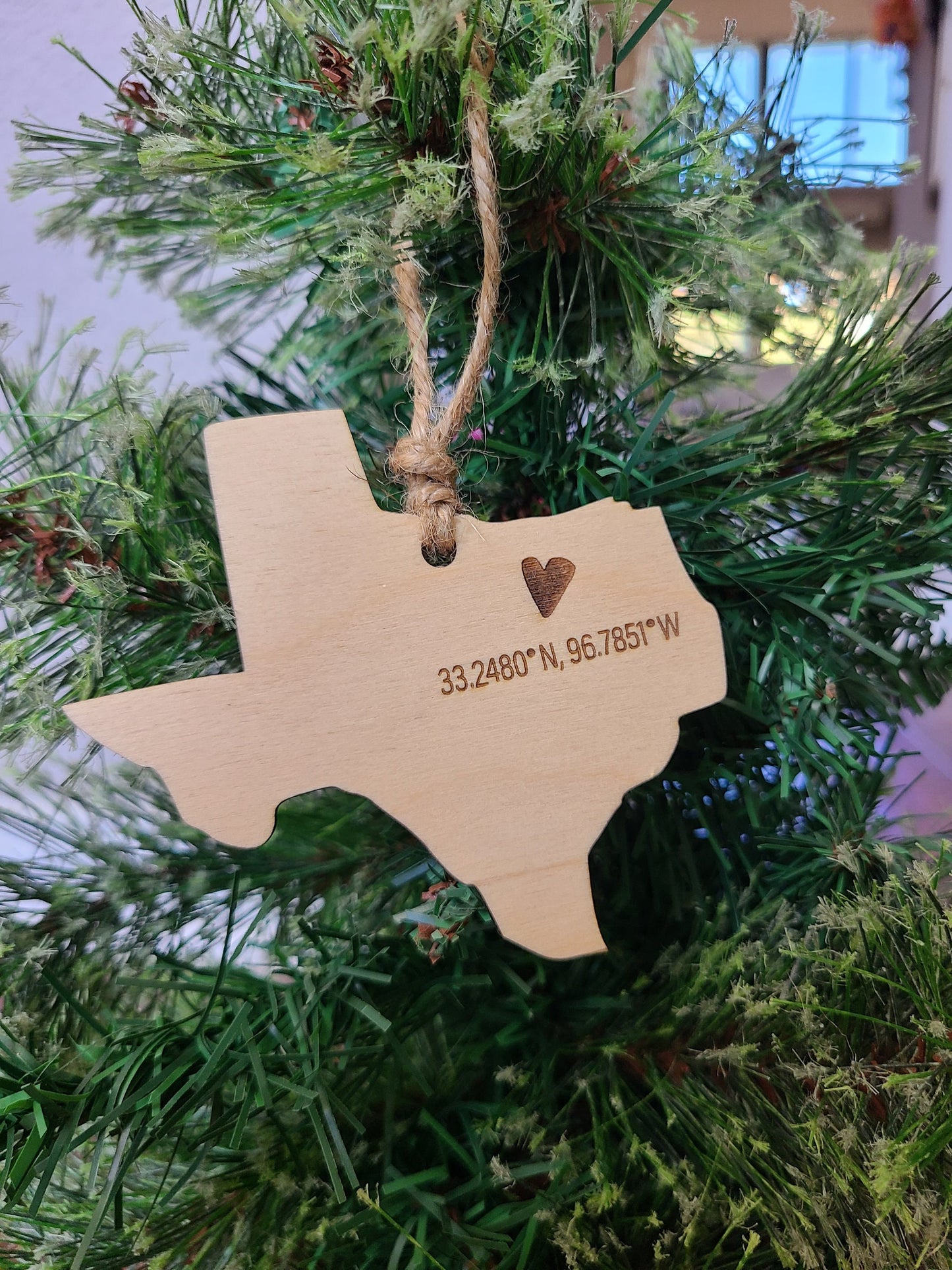 Hometown Wooden Ornaments | Zip Code Ornaments | Small Town | Texas