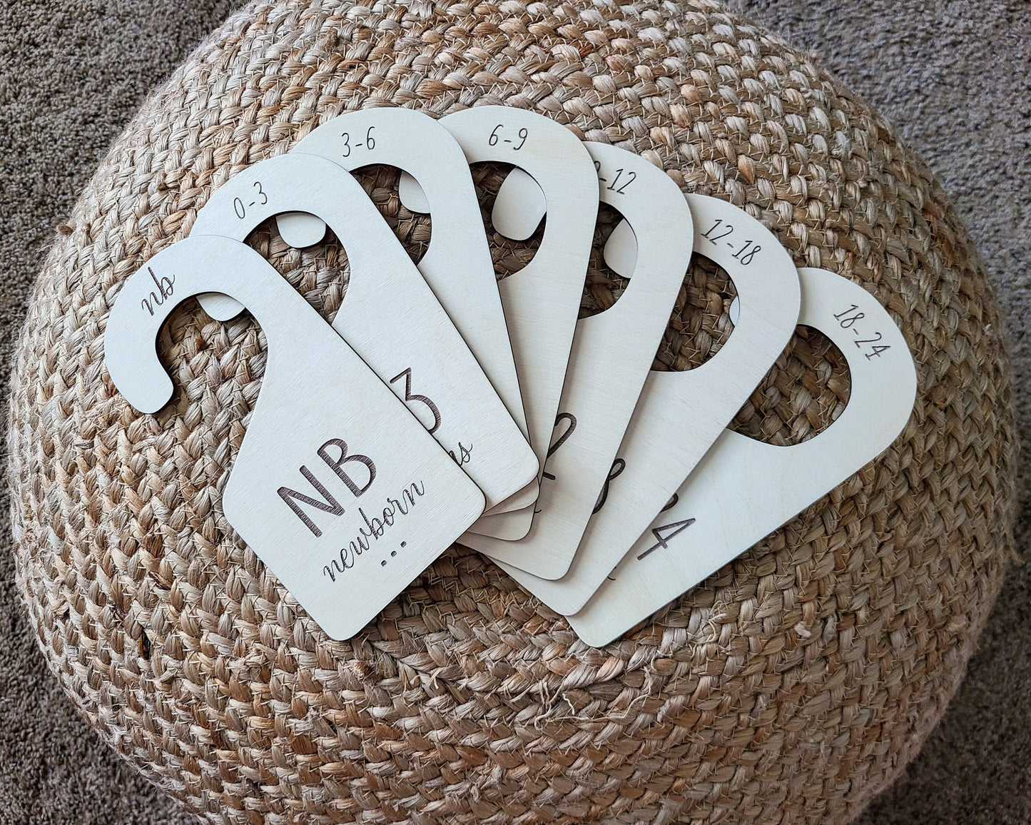 Baby clothes closet dividers, wooden baby gifts