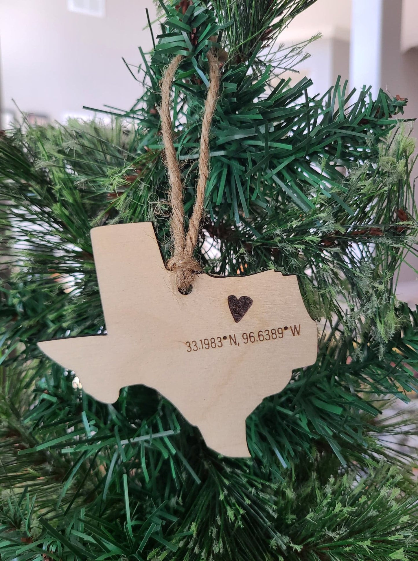 Hometown Wooden Ornaments | Zip Code Ornaments | Small Town | Texas