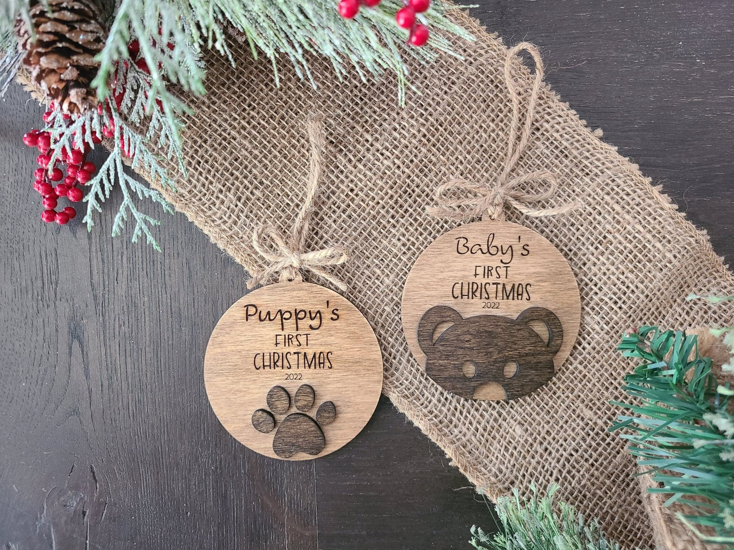 Baby's First Christmas | Puppy's First Christmas | Wooden Ornament