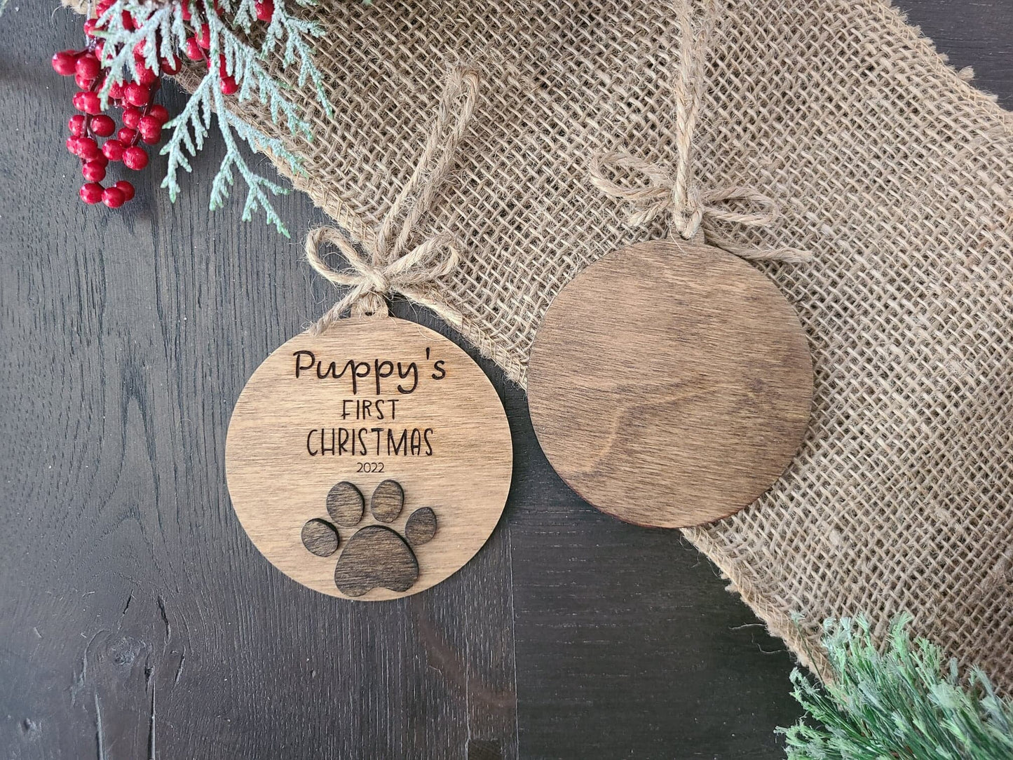 Baby's First Christmas | Puppy's First Christmas | Wooden Ornament