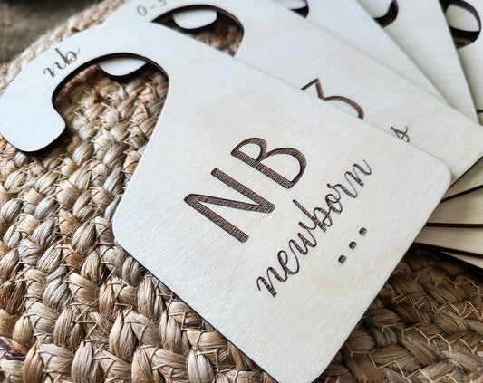 Baby clothes closet dividers, wooden baby gifts